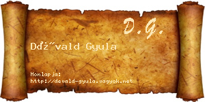 Dévald Gyula névjegykártya