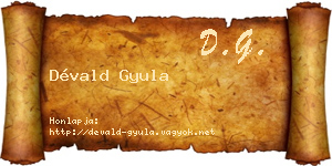 Dévald Gyula névjegykártya