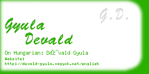 gyula devald business card